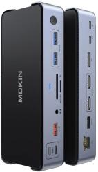 Mokin USB C Hub, 15 port, 8K@30Hz -es kettős HDMI, 15 -ben 1 -ben (2HDMI DP