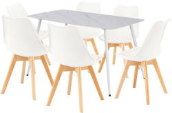  Ravena 6+1 étkező garnitúra fehér-fehér - pepita - 85 490 Ft