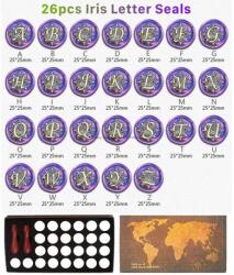  Viasz tömítéskészlet, retro térkép kialakítása, barkácsfüzetes szerszámok, 26db pecsétek setno. 25