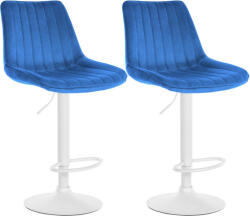 Toni bársony bárszék trombitatalppal 2 db-os szett kék-fehér 324073
