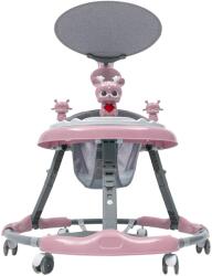  Baby Walker, állítható magasság, játékos zenei központ, Rózsaszín