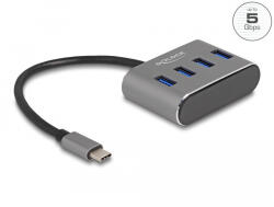 Delock 4 Portos USB 3.2 Gen 1 Hub USB Type-C Csatlakozóval USB Type-A Portok