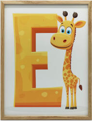  VÁSZON FESTMÉNY FALHOZ MOSOLYOGÓ ZSIRÁF E BETŰ 70x100 CM