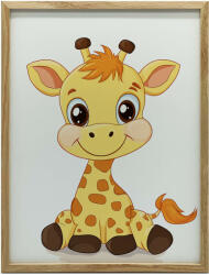  FALI PLAKÁT FA KERETBEN, DÍSZZSIRÁF 70x100 CM