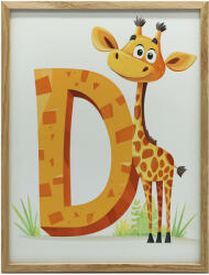  FALI PLAKÁT ZSIRÁF D BETŰVEL 70x100 CM SÖTÉTBANA KERETBEN
