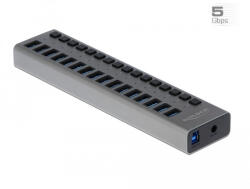 Delock Külső SuperSpeed USB Hub 16 Bemenettel és Kapcsolóval