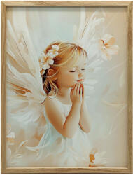  VÁSZONFESTMÉNY BÁBUS ANGYAL IMÁBAN 30x40 CM KERET NÉLKÜL