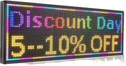  Színes színű programozható LED -jel, nagy fényerő 4500 CD, kültéri használat, IP47 vízálló,