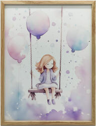  VÁSZONFESTÉS SZÍNES ÖRÖM A HINTÁN 50x70 CM KERET NÉLKÜL VÁSZON