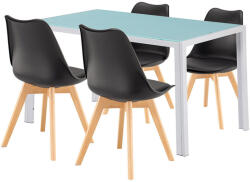 Nuvia 4+1 étkező garnitúra fehér-fekete - pepita - 69 590 Ft