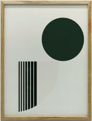  Abstrakcyjny zielony krąg na białym tle, 70x100 cm, rama aluminiowa czarna, papier matowy 230 gsm