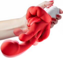 SuperLove 5in1 Heating, Swinging & Licking Ultimate Pleaser Red Vibrator