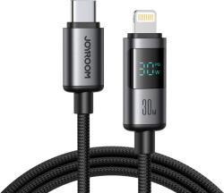 JOYROOM S-A16 Pro Prism Series 30W USB-C - Lightning Cable with Display 1.2m - Black (S-A16 PRO_CL) - pcone