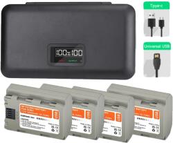  4Battery 1Charger NP-FZ100 Akkumulátor szett Sony Alpha kamerákhoz