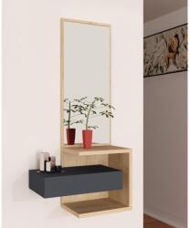 ASIR GROUP Fali tükör polccal STELLA 90x49 cm barna/antracit 550ARN1303 (AS0566)