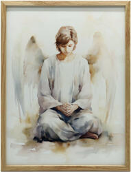  FESTMÉNY VÁSZONRA FIÚ PASTELLEKBEN ANGYALI IMÁDSÁG 70x100 CM