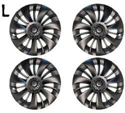 Tesla modell Y hub sapka, teljesítménycsere, teljes borító, Matte Black2-NO logó