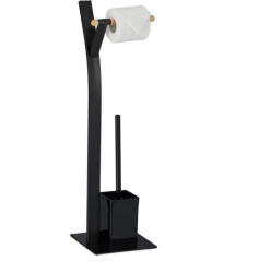  Szabadon álló WC-papírtartó fekete-natúr 10038005