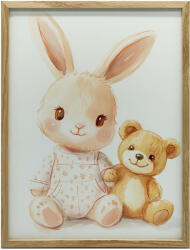 Fali Plakát Fa Keretes Nyusz és Medve 50x70 Cm