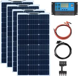  Napelemkészlet, 200 W rugalmas panelek, 12 V -os akkumulátor kompatibilitás, 400W -os készlet