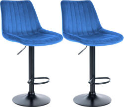 Toni bársony bárszék 2 db-os szett kék-fekete 324067