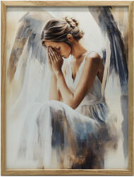  FALI PLAKÁT FEHÉR KERETBEN AZ ANGYALI IMÁDSÁG VARÁJA 30x40 CM