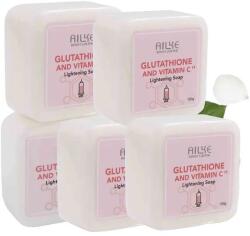 Bőr ragyogó bőrápoló készlet, C -vitamin, glutation, mély hidratálás, sima puha bőr, javított bőr ragyogása, 5 Pack szappan
