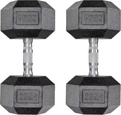  Hexagon súlyzókészlet, gumiszerkezet, több súly opció, 25 kg x 2pcs
