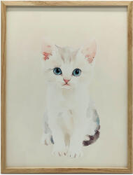  PLAKÁT FALRA KERETBEN, FEKETE MACSKA, BÉZS HÁTTÉR 70x100 CM