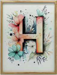  PLAKÁT FALI VIRÁGHOZ H BETŰ DÍSZKERET BARNA 70x100 CM