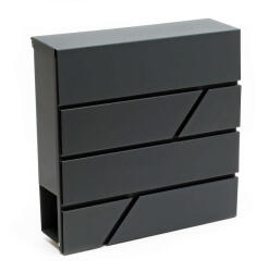  Dizájner Postaláda - Antracit - Újságtartóval