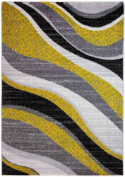  Modern Hullámminta Szőnyeg - Sárga-Szürke - 200x280 cm
