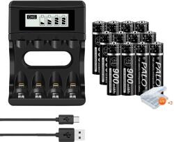 Palo 1, 5 V AAA lítium -újratölthető akkumulátor, USB töltő, 900 mWh kapacitás, 12aaa és töltő