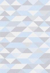  Geometriai Szőnyeg - Kék-Szürke Háromszögek - 160x230 cm