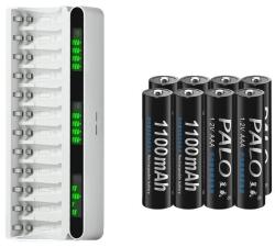 Palo Akkumulátortöltő, LCD kijelző, gyors töltés, 8AAA 1Charger