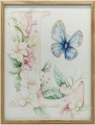 KERET FALI PLAKÁT ' L' BETŰ VIRÁGOK BUTTERFLY 70x100 CM