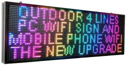  WiFi programozható LED -jel, nagy fényerő, 39 " x14" kültéri kijelző,