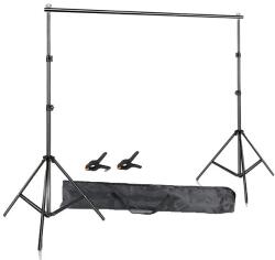  Háttér -támogató rendszerkészlet, 2x3m zöld ruha, teleszkópos háttérállvány, Ruhával, 2 x 2 m