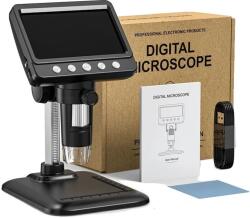  Digitális mikroszkóp, 1000x nagyítás, 4, 3 hüvelykes HD képernyő, Fekete