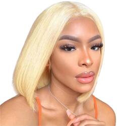  Emberi hajcsipke elülső paróka, egyenes textúra, remy hajminőség, Color 613, 14 hüvelyk