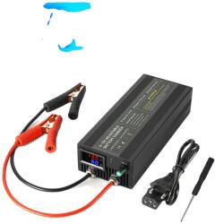  12 V -os lítium akkumulátortöltő, beállítható áram 60A -ig, CE tanúsítvánnyal, DL60A aligátor klip, 12 V -os