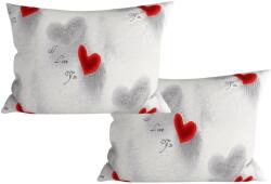  2 db mikroszálas díszpárnahuzat-szett HEARTIZIA 50x70 cm, világosszürke