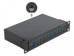 Delock 10 Ipari Hub 10xUSB 3.2 Gen 1 A-típusú Csatlakozóval