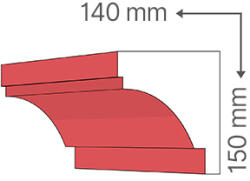 ANRO Kültéri díszléc BR-84/E - felületkezelt homlokzati párkány, kérgesített kivitel (BR-84/E Kérgesített (EPS))