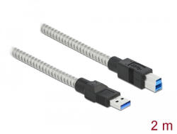 Delock USB 3.2 Gen 1, Fém Borítású Kábel A-típusú Apa B-típusú, 2 m