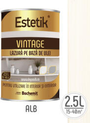 Estetik Vintage Lazura lemn ESTETIK VINTAGE 2.5L ALB, protectie UV (ESTKVINT-ALB-2.5L)