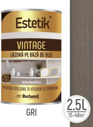 Estetik Vintage Lazura lemn ESTETIK VINTAGE 2.5L GRI, protectie UV (ESTKVINT-GRI-2.5L)