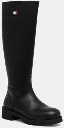 Tommy Jeans csizma TJW STRETCHY LONG SHAFT fekete, lapos talpú, EN0EN02828 - fekete Női 41