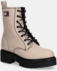 Tommy Jeans bőr bakancs TJW URBAN LACE UP BOOT - bézs Női 40