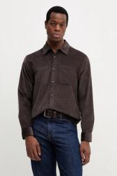 Calvin Klein kordbársony ing galléros, barna, regular, LV04LD125G - barna M